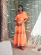 Vestido Naranja Bordado Largo Nema Resort Wear