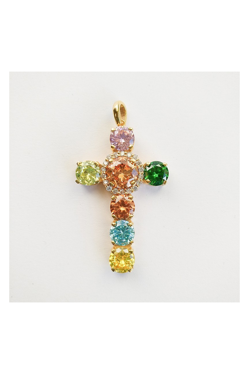 Cruz de piedras de colores Eva