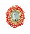 Medalla religiosa Virgen de Fátima mediana coral
