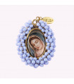 Medalla religiosa grande Virgen María azul bebé Basileia