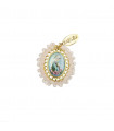 Medalla religiosa pequeña Virgen Rosas rosa claro Basileia
