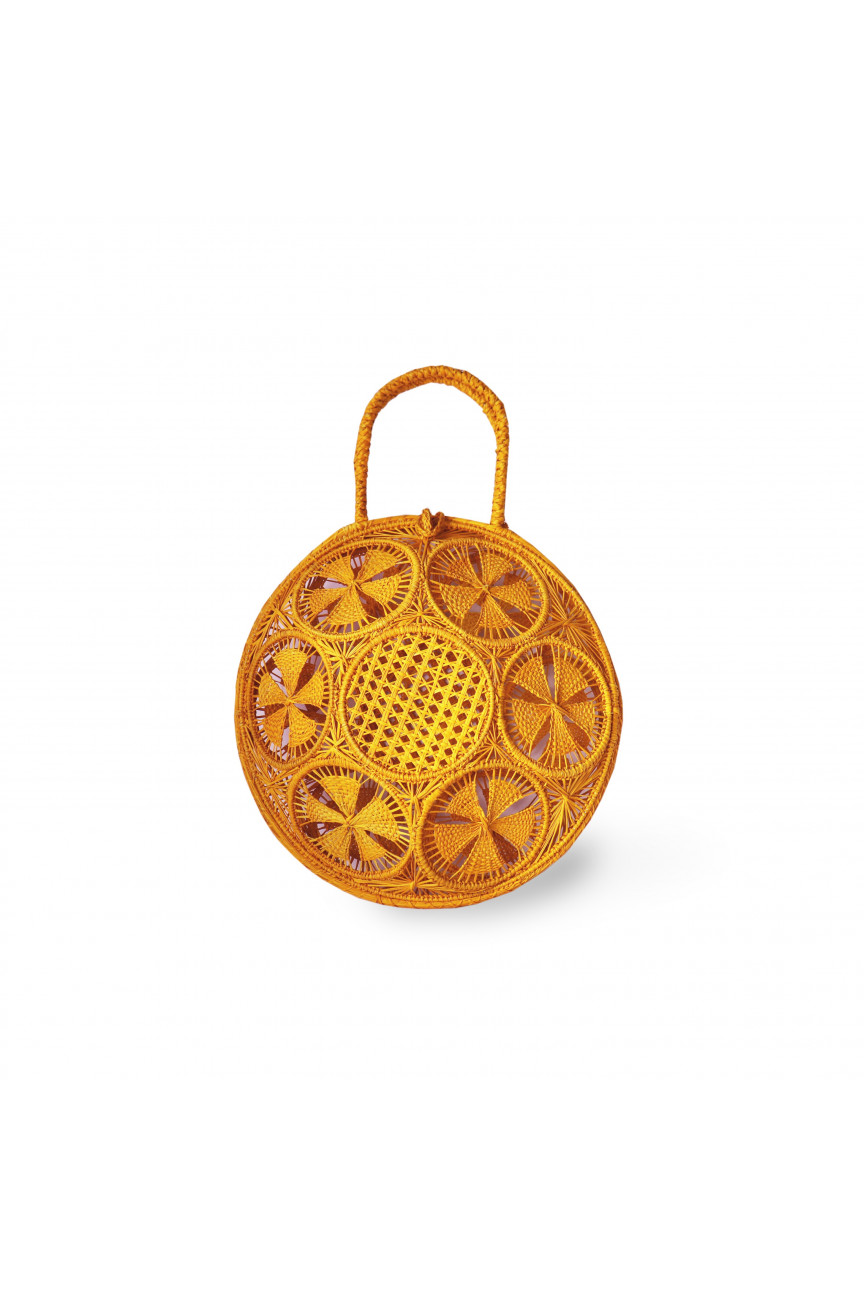 Bolso redondo de palma de iraca Basileia