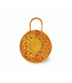 Bolso redondo mostaza de palma de iraca Basileia