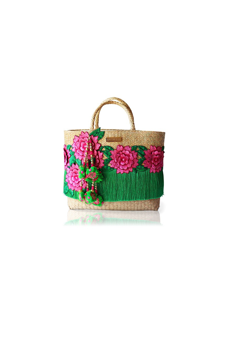 Bolso artesanal pasamanería Hanna Basileia - Cesta de palma