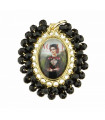 Medalla pequeña imagen Frida Khalo Vogue negro
