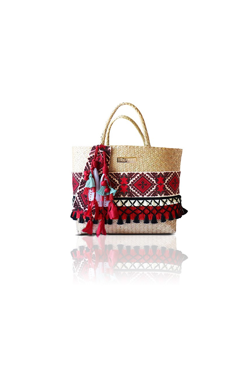 Bolso artesanal pasamanería Salma Basileia - Cesta de palma