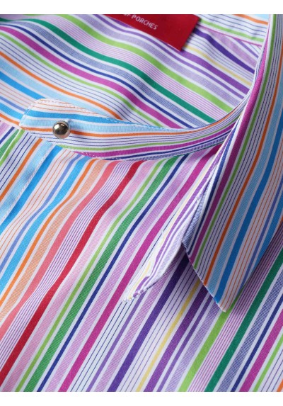 Camisa regular fit con rayas multicolores Lion of Porches