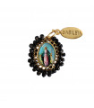 Medalla religiosa pequeña Virgen Milagrosa negro Basileia