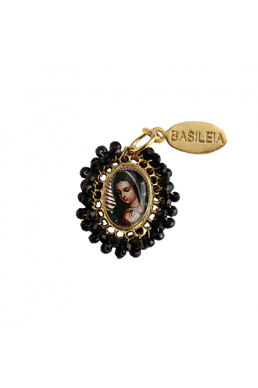 Medalla religiosa pequeña Virgen de Guadalupe negra Basileia