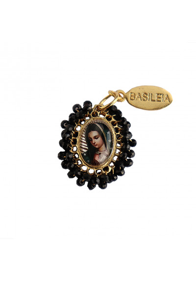 Medalla religiosa pequeña Virgen de Guadalupe negra Basileia