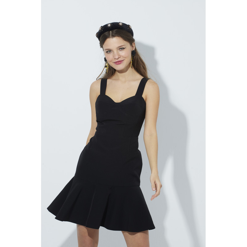 VESTIDO CORTO TIRANTES NEGRO SPACE FLAMINGO