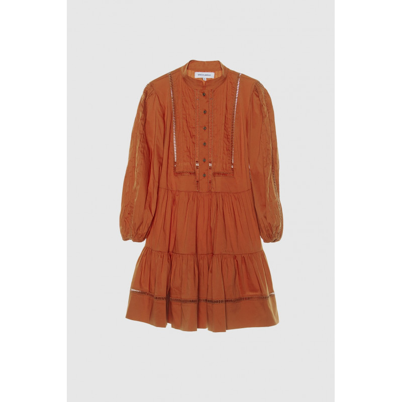 VESTIDO JARETAS TEJA SPACE FLAMINGO - BASILEIA